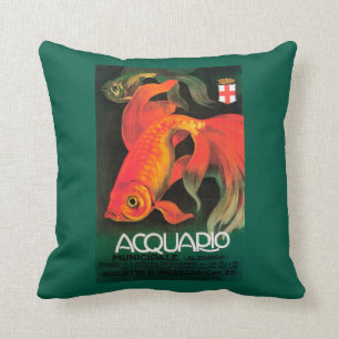 Coussin Aquarium et affiche promotionnelle de parc