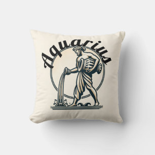 Coussin Aquarius le porteur d'eau Zodiac Vintage