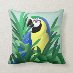 Coussin Ara de bleu et d'or
