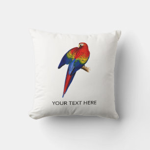 Coussin Ara Rouge Perroquet Tropical Coloré Oiseau de la F
