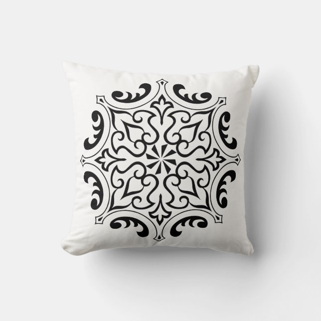 Coussin Arabesque Vintage Outline Floral  (Recto)