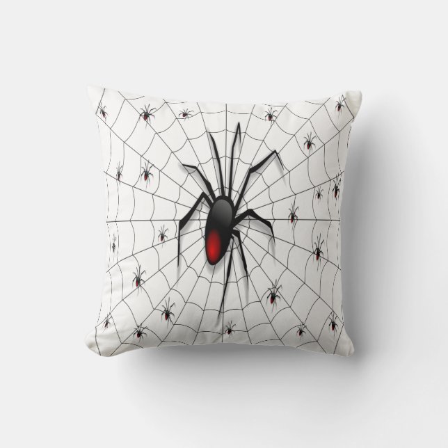 Coussin Araignée et bébés veuves noirs - (Recto)