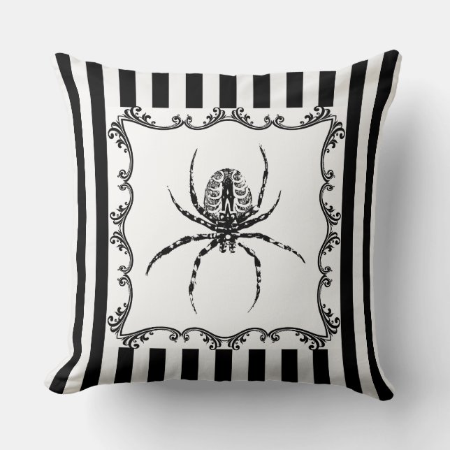 Coussin Araignée gothique Déplaisante dessine des bandes n (Recto)