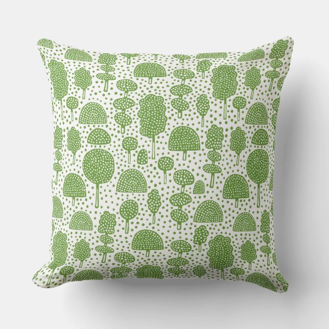 Coussin Arboretum 230715 - Avocado Green on White (Recto)