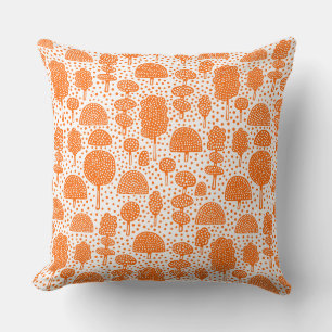 Coussin Arboretum 230715 - Orange sur blanc