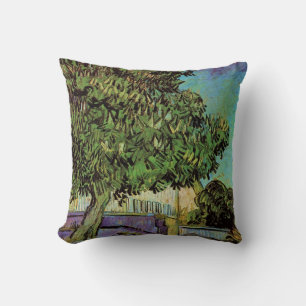 Coussin Arbre à châtaignes en fleurs par Vincent van Gogh