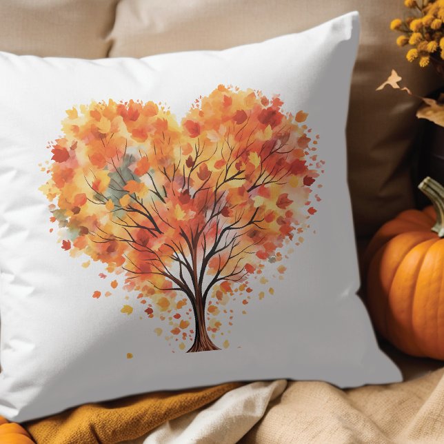 Coussin Arbre cardiaque de la feuille d'automne (Créateur téléchargé)