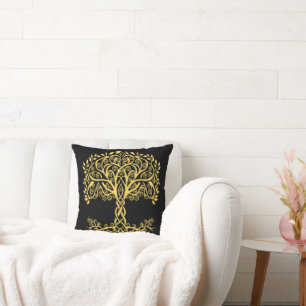 Coussin Arbre Celtique Jaune