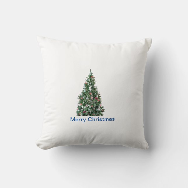 Coussin Arbre de joyeux noël d'Oreiller de lance 16"x16" (Recto)