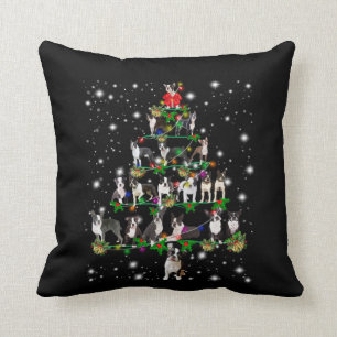 Coussin Arbre De Noël De Boston Terrie Couvert D'Une Lampe