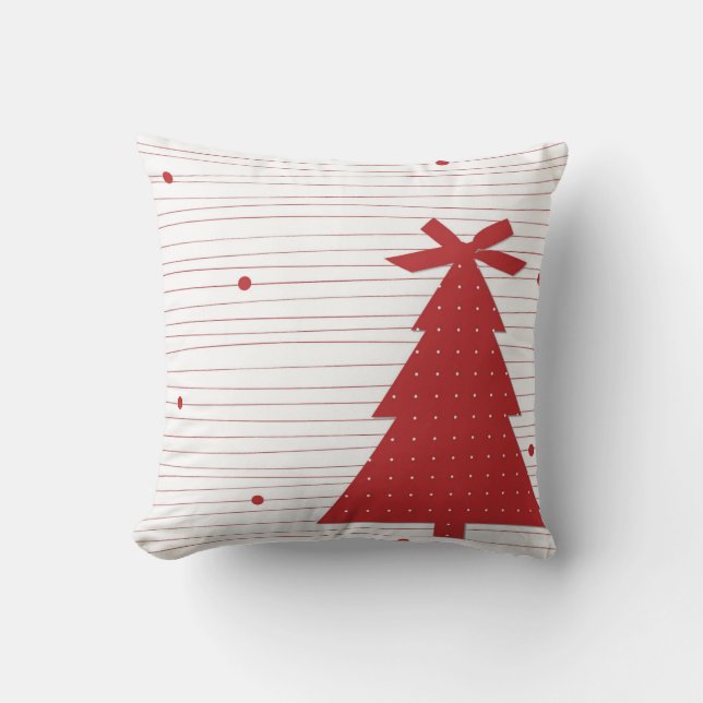 Coussin Arbre de Noël décoratif Bande rouge (Recto)