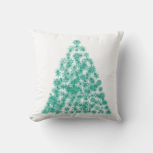Coussin Arbre de Noël décoratif Étincelle verte blanche
