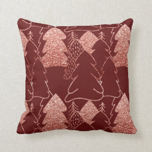 Coussin Arbre de Noël Fancy Parties scintillant Rose Or Bo