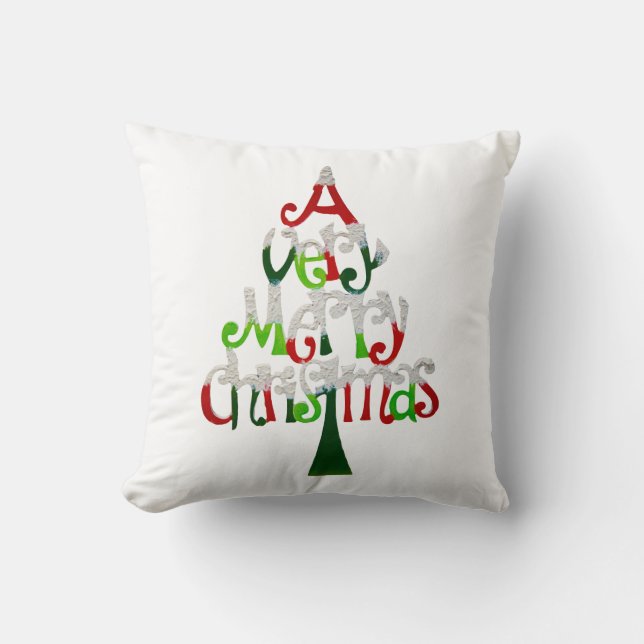 Coussin Arbre de Noël très Joyeux (Recto)