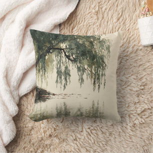 Coussin Arbre de saule serein Réflexion Nature Art (11)