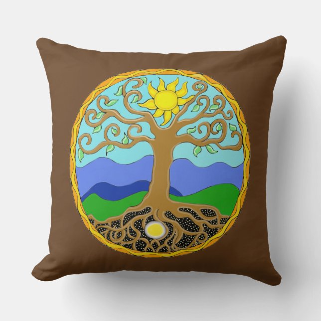 Coussin Arbre de vie Mandala (Recto)