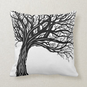 Coussin Arbre du vent organique graphique de mod de