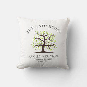 Coussin Arbre Généalogique de Réunion de Famille Personnal