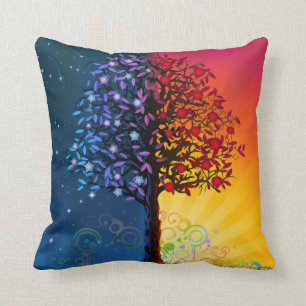Coussin Arbre lunatique de carreau de la vie