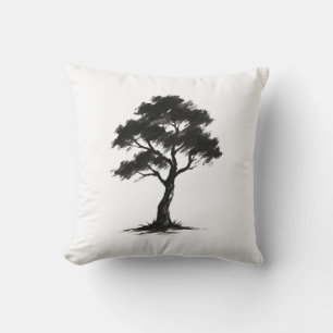 Coussin Arbre minimaliste – Illustration de la nature au p