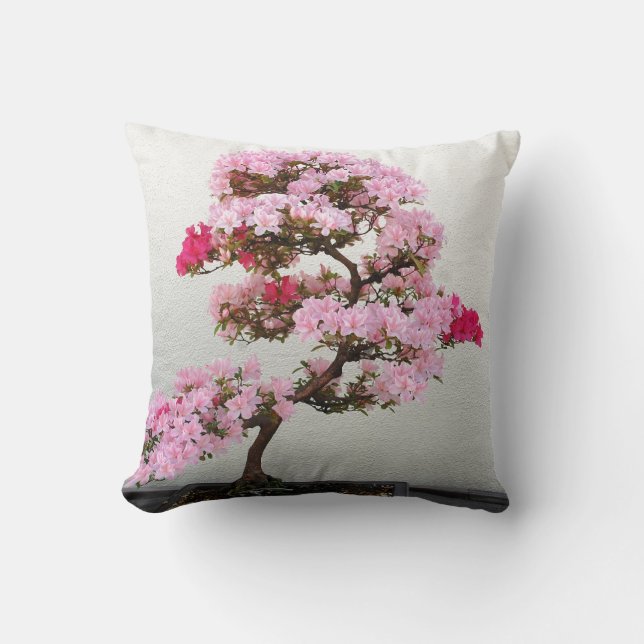 Coussin Arbre rose bonsaï (Recto)