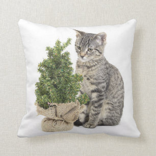 Coussin Arbre vert gris Kitty