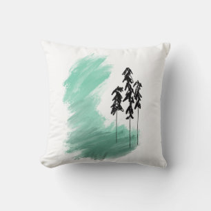 Coussin Arbre vert scandinave art simple menthe moderne