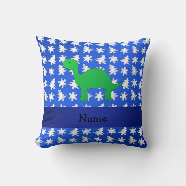 Coussin Arbres bleus personnalisés de flocons de neige de (Recto)