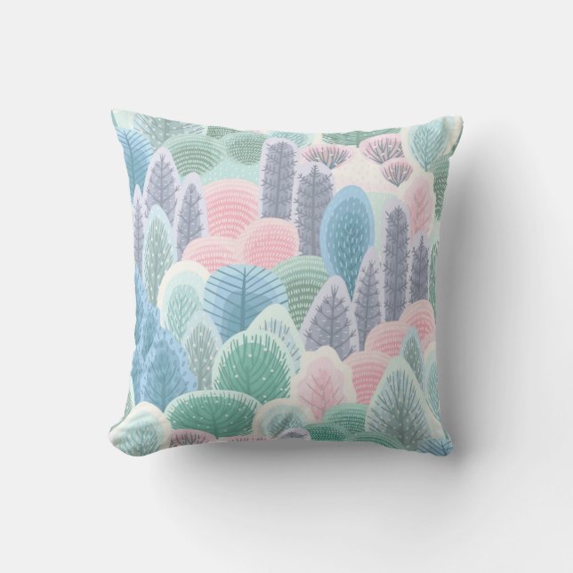 Coussin Arbres d'hiver modernes (Recto)