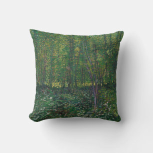 Coussin Arbres et sous-bois par Vincent Van Gogh 