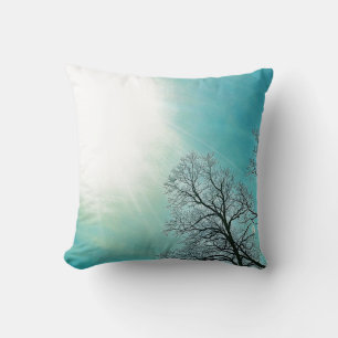 Coussin Arbres froids et un hiver Sun Nature Art