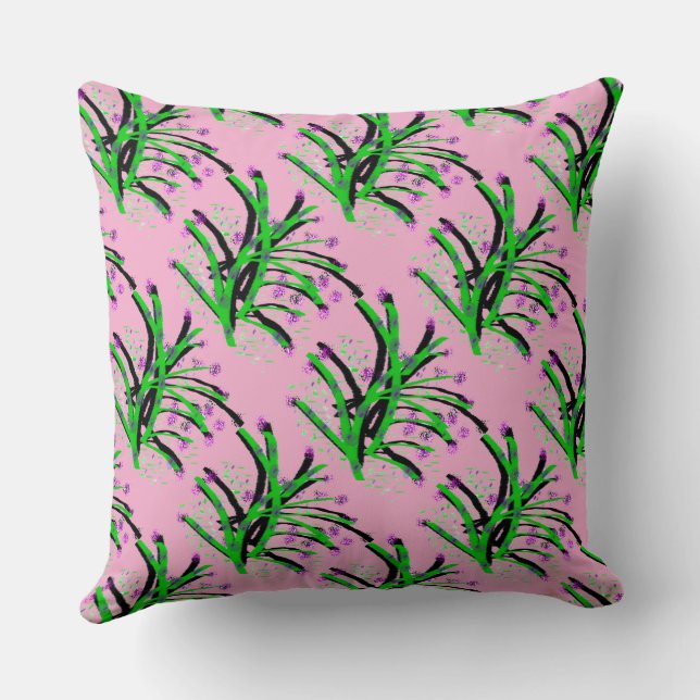 Coussin Arbuste à accent décoratif rose  (Verso)