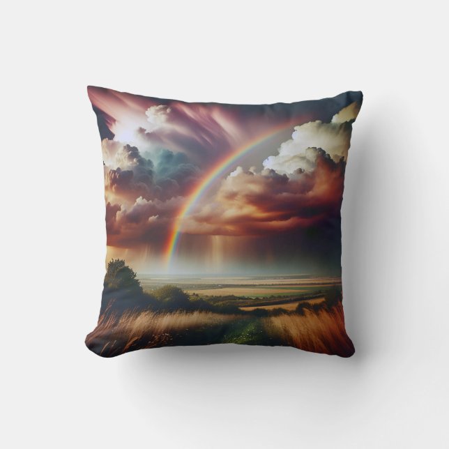 Coussin arc-en-ciel Abstrait ✨ (Recto)