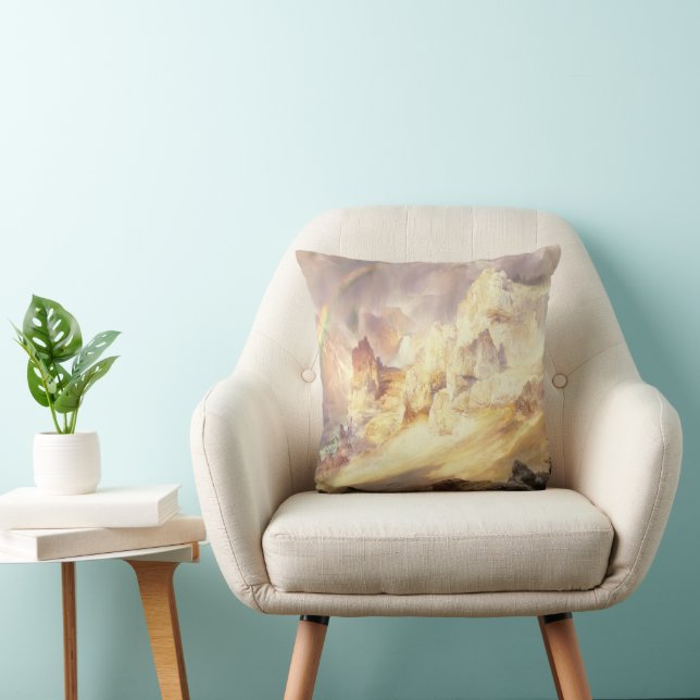 Coussin Arc en ciel au-dessus de Yellowstone, Moran 1900 (Chaise)
