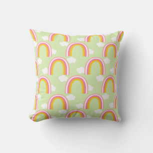 Coussin Arc-en-ciel avec nuage vert clair