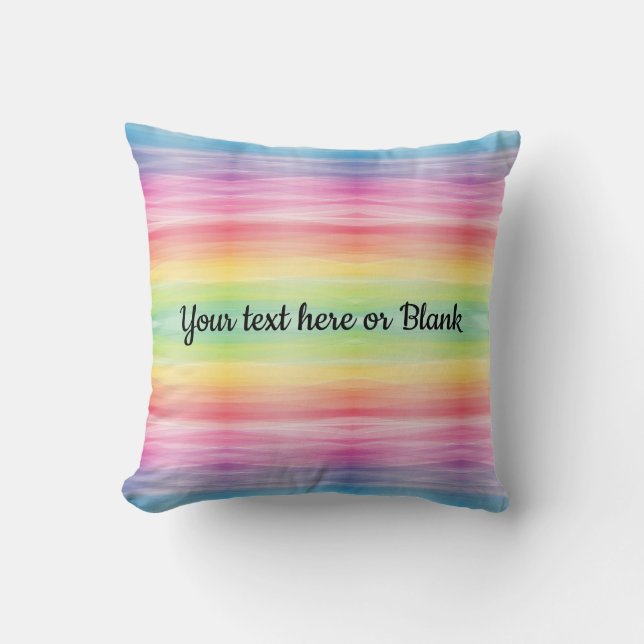 Coussin arc-en-ciel brillant texte personnalisé ré (Recto)