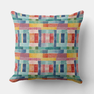 Coussin Arc-en-ciel Coloré Abstrait Peinture Motif Aquarel