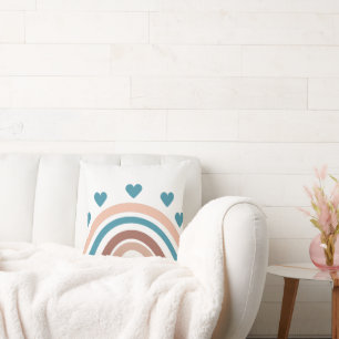 Coussin Arc en ciel Cute bleu Beige Boho