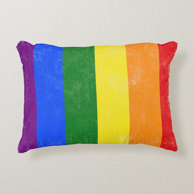 Coussin arc-en-ciel désorganisé (Devant)