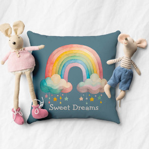 Coussin Arc-en-ciel fantaisiste pour enfants dans les nuag
