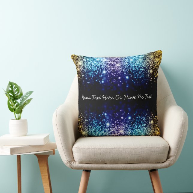 Coussin Arc-en-ciel Faux Purple Blue Gold Parties scintill (Chaise)