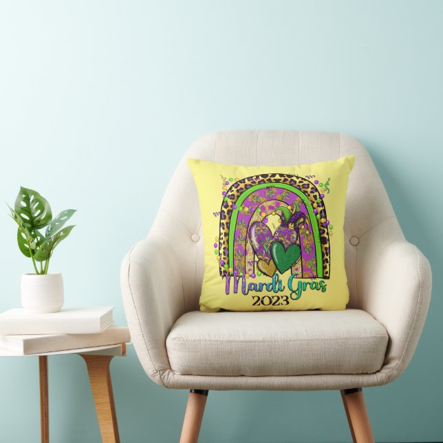 Coussin Arc-en-ciel Mardi Gras Jeu d'oreiller (Chaise)