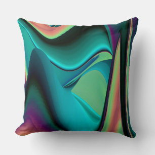 Coussin Arc-en-ciel métallique Abstrait futuriste