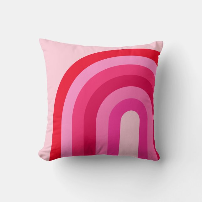 Coussin Arc-en-ciel rose et rouge (Recto)