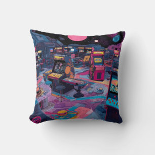 Coussin Arcade Rétro Futuriste dans l'Espace