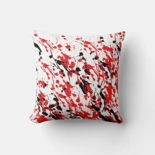 Coussin Arceau et goutte rouge et noir