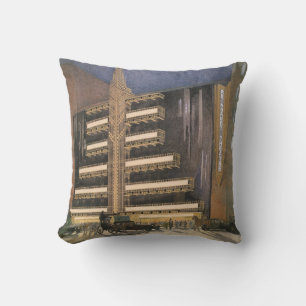 Coussin Architecture Art Déco vintage, Bâtiment à New York
