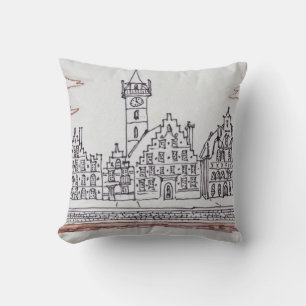 Coussin Architecture de Graslei Gand, Belgique