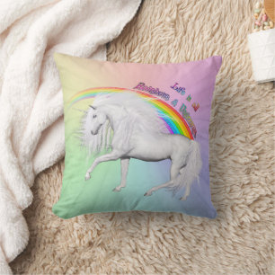 Coussin Arcs-en-ciel et licornes