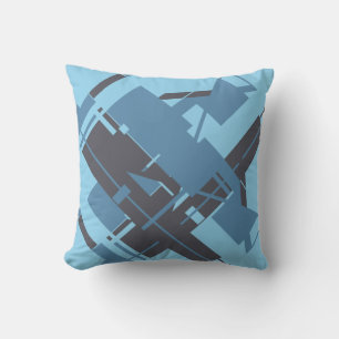 Coussin Ardoise Bleue Marine Oeuf Bleu Diagonal Abstrait